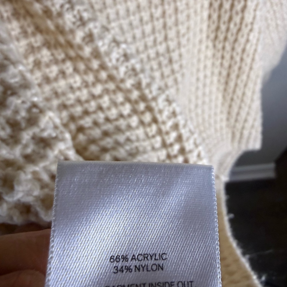 Express Beige Cowl Neck off the shoulder Sweater - Picture 8 of 8